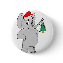 Elephant (Santa Hat) Pin