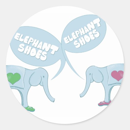Elephant Shoes Round Sticker Zazzle