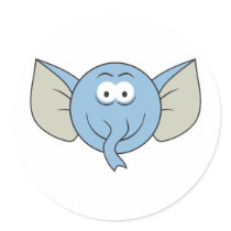 Elephant  Smiley Face stickers