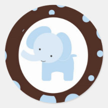 elephant sticker blue brown cute fun sweet simple