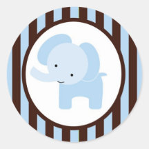 elephant sticker blue brown cute fun sweet simple