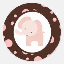 elephant sticker pink brown cute fun sweet simple