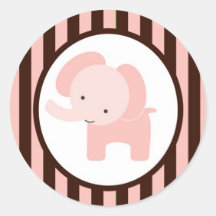 elephant sticker pink brown cute fun sweet simple