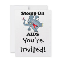 Elephant Stomp On AIDS Invitations
