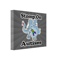 Elephant Stomp On Autism Awareness Design Canvas Prints
