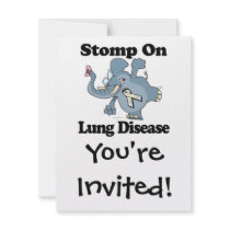 Elephant Stomp On Lung Disease Custom Invitation