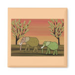 Elephant Sunset magnets