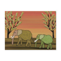 Elephant Sunset Postcards