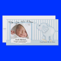 Elephant Sweet Baby Boy Birth Picture Card