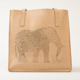 Elephant Tangled Drawing Illustration Tote