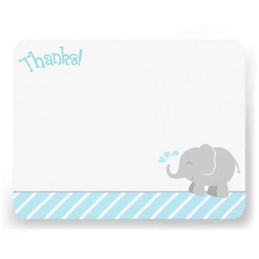 Elephant Thank You Note Cards | Blue and Gray