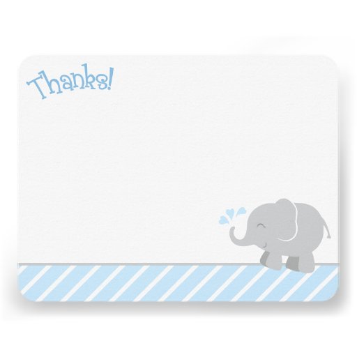 Elephant Thank You Note Cards | Blue and Gray