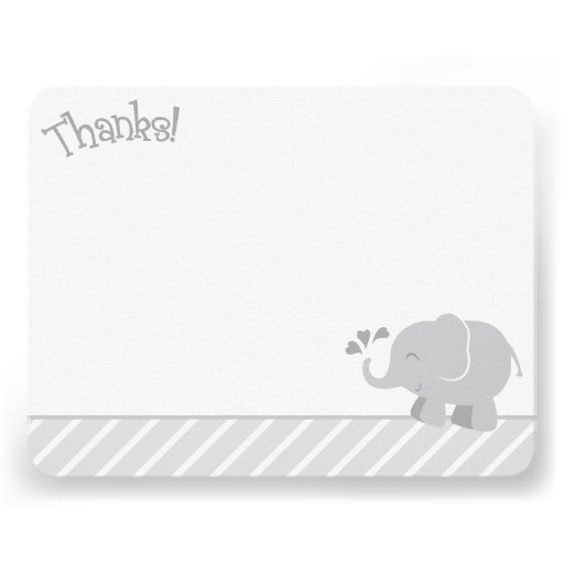Elephant Thank You Note Cards | Gray and White