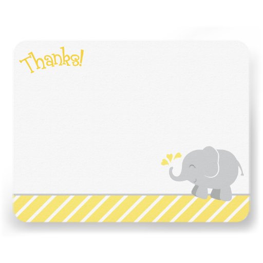 Elephant Thank You Note Cards | Yellow and Gray