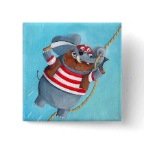 Elephant - The Best Pirate Animal Pinback Button