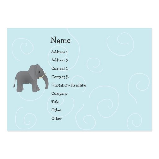 Elephant  Toy Business Card (front side)