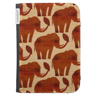 Elephant Tribal Art Design Caseable Kindle Folio