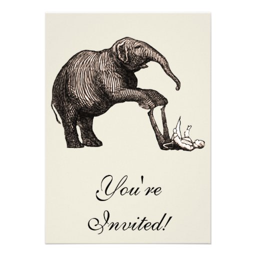 Elephant Tricks - Funny Circus Pachyderm Personalized Invitations