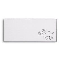 Elephant trunk up happy lucky cute simple art envelope