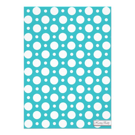 Elephant Turquoise Polka Dot Baby Shower Personalized Invites