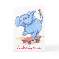 Elephant Valentines Card Kids