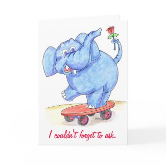 Elephant Valentines Card Will you be my Valentine? card