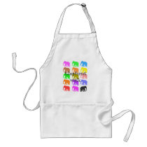 Elephant Walk Gifts--Multi colored Elephants aprons by gailg1957 Elephant Walk Gifts--Multi colored Elephants aprons