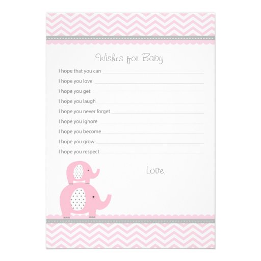 Elephant Wishes for Baby Advice Cards