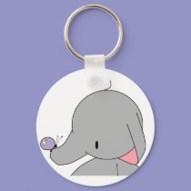 elephant with butterfly keychain