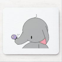 elephant with butterfly mousepad