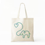ELEPHANT with heart Tote Bags