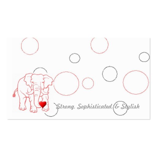 Elephant with heart business card template (front side)