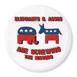 Elephants and Asses are screwing the masses 2 Refrigerator Magnet