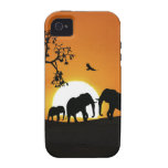 Elephants at sunset case for the iPhone 4