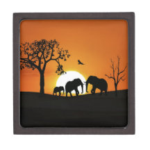 Elephants at sunset premium gift boxes