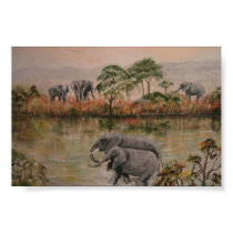 "Elephants At The Water Hole" Poster posters by jaartist28 "Elephants At The Water Hole" Poster posters
