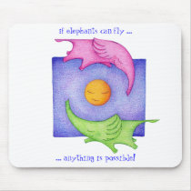 Elephants Can Fly! mousepads