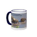 Elephants crossing Tarangire River (MIRROR) Mug