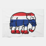 Elephants Crossing Thai Flag Sign Hand Towel