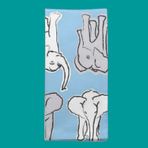 Elephants in blue napkins