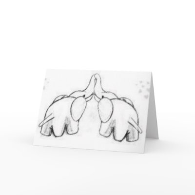 Elephants In love Greeting Elephants In love Greeting