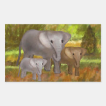 Elephants in the Rainforest Stickers