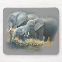 Elephants Mousepad by fuzzbuttcafe Elephants Mousepad