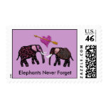 Elephants Never Forget Valentine Postage Stamps