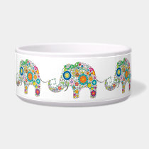 Elephants on Parade Dog Food Bowl