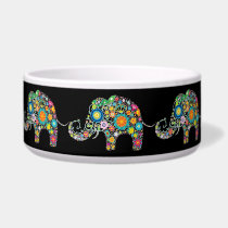 Elephants on Parade Dog Food Bowl