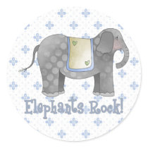 Elephants Rock Round Sticker