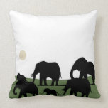 Elephants walking Pillow Design