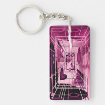 Elevator Down Abstract Acrylic Key Chain