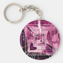 Elevator Down Abstract Keychain